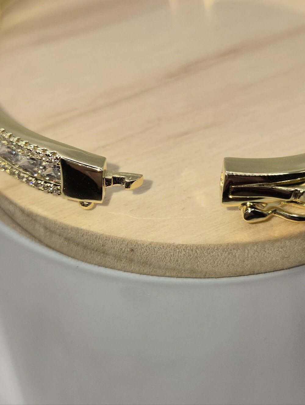 Freida Rothman "Vault" Gold-Tone Crystal Bangle Bracelet - Elegant - Picture 3 of 4